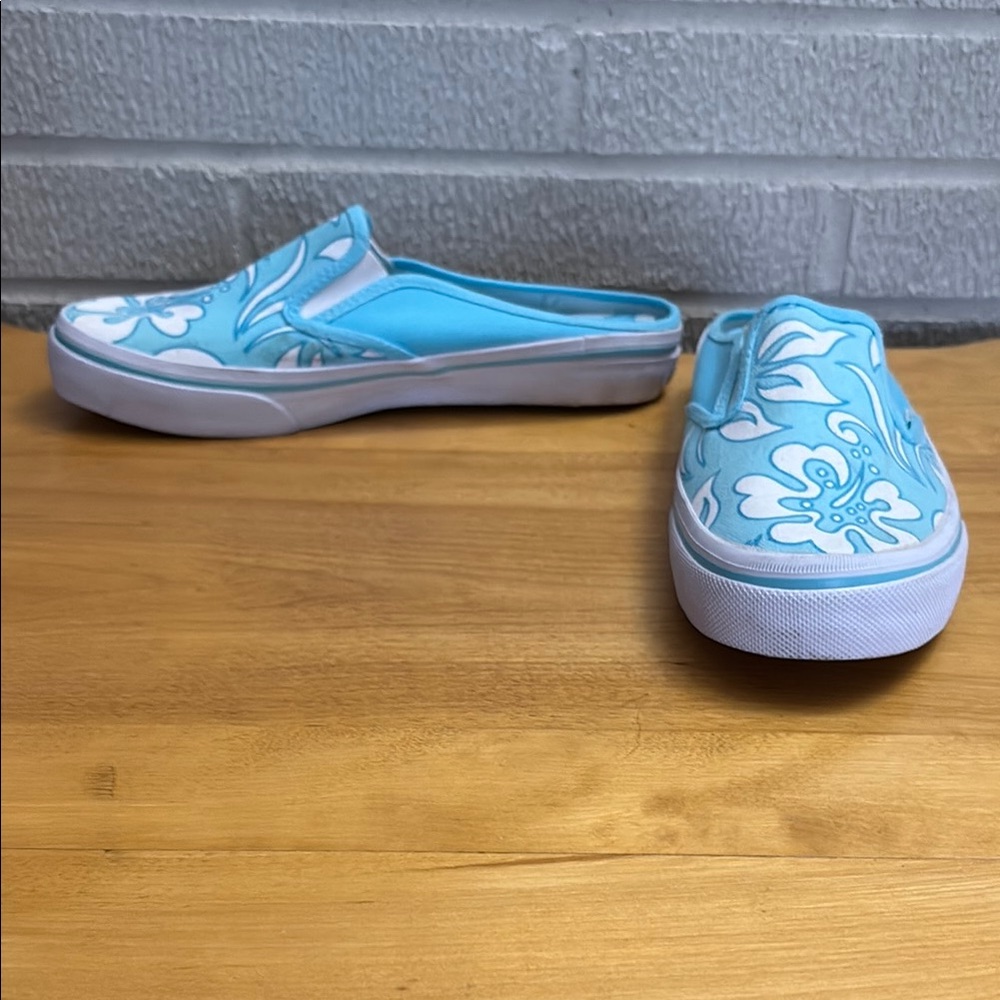 Floral Blue Slip-On Sneakers